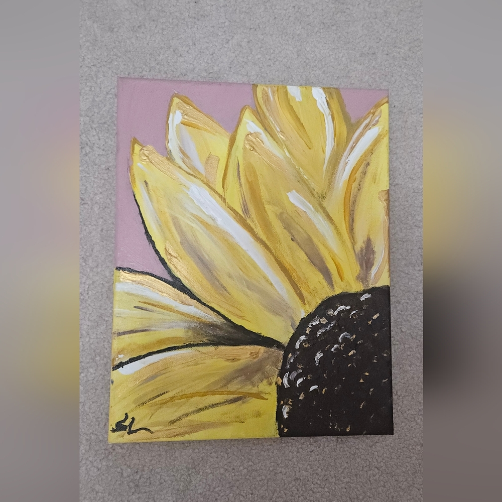Sunflower Canvas Art in Yellow and Black
